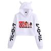 Blue Lock Cat Ear Hoodie for Women - Two-Dimensional Print, Casual, Autumn/Winter