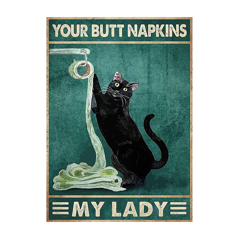 Are You Pooping Posters Bathroom Funny Bathroom Sign Canvas Painting Cute Black Cat Print Wall Art Picture Toilet Decoration
