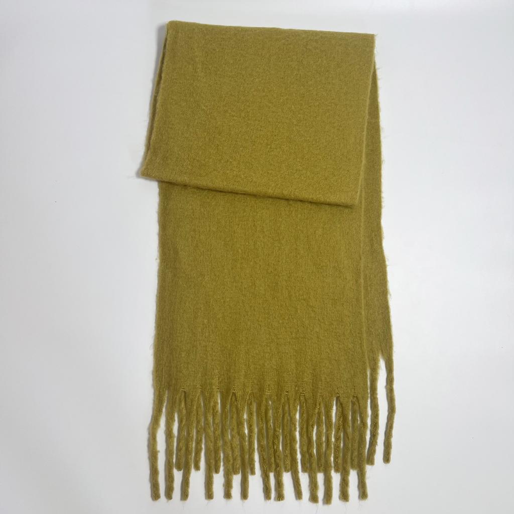 Versatile mohair solid color scarf women's winter thickening simple warmth enlarged shawl scarf