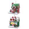 Christmas Wooden House Ornament Buildings Gift Hanging Decor Santa Elements, Miniature for Home Office, Wall Festival Window