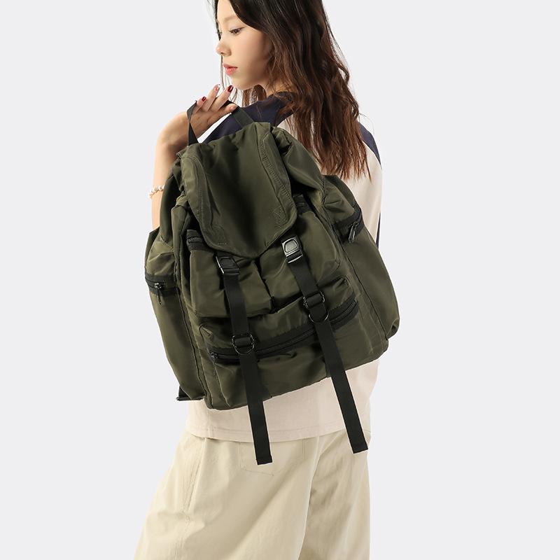 Schoolbag Korean version of fashion street leisure backpack nylon schoolbag college student women's bag large capacity simple backpack