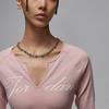 Jordan V-Neck Fashion Comfortable Long Sleeve T-Shirt Women Tops Pink FV7189601