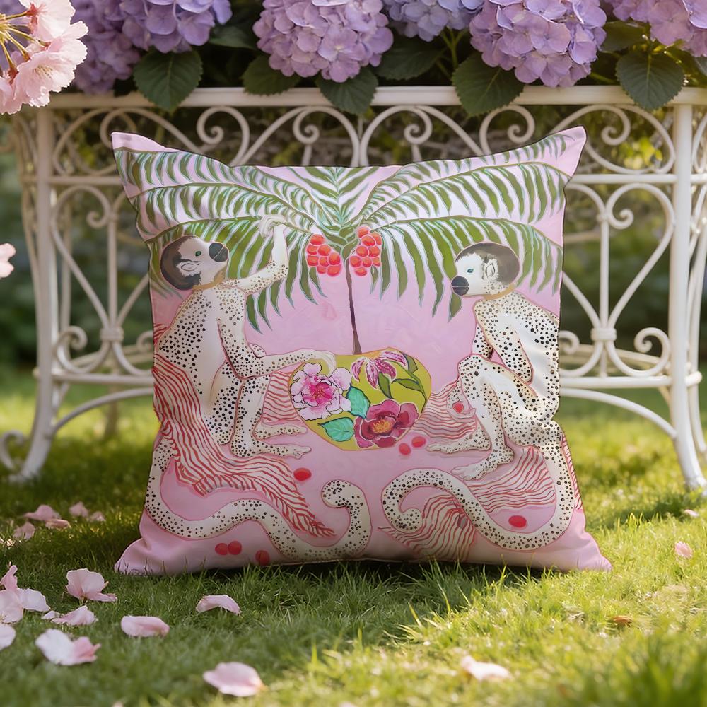 P-Paige G-Gemmel M-Monkey Cushion Cover Home & Car Dual-Scene Pillow Cover: Reversible for Premium Comfort