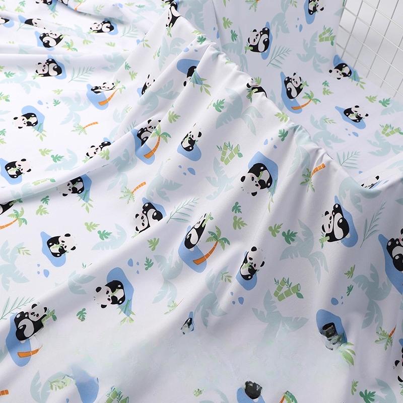 Wide 143cm Summer Cotton Fabric for DIY Sewing Children's Pajamas Clothes Cheongsam Super Soft Floral Cartoon Fabric