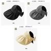 Black Wide Brim Shell Hat With Bow Summer Sun Hat For Women Outdoor Sun Protection