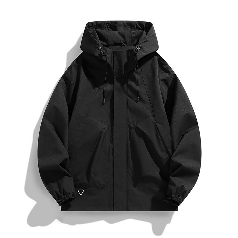 Spring American Contrasting Hooded Jacket for Men and Women Couples Trendy Versatile Jacket Windproof Waterproof Jacket for Men