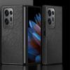 For Oppo Find N2 5G Folding Phone Case Cross Texture PU Leather Coated PC Anti-Drop Protective Cover