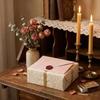 Acidea letter set stylish bride 4 envelopes 20 papers sealing stickers wood grain envelope (pink)