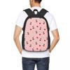 Cherry Heart Design Pattern With Pink Background Student Backpack School Bag Hiking Travel Daypack for Bookbag Shoulder Bags