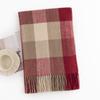 Retro plaid scarf autumn and winter atmosphere imitation cashmere plaid long scarf girls advanced feeling warm