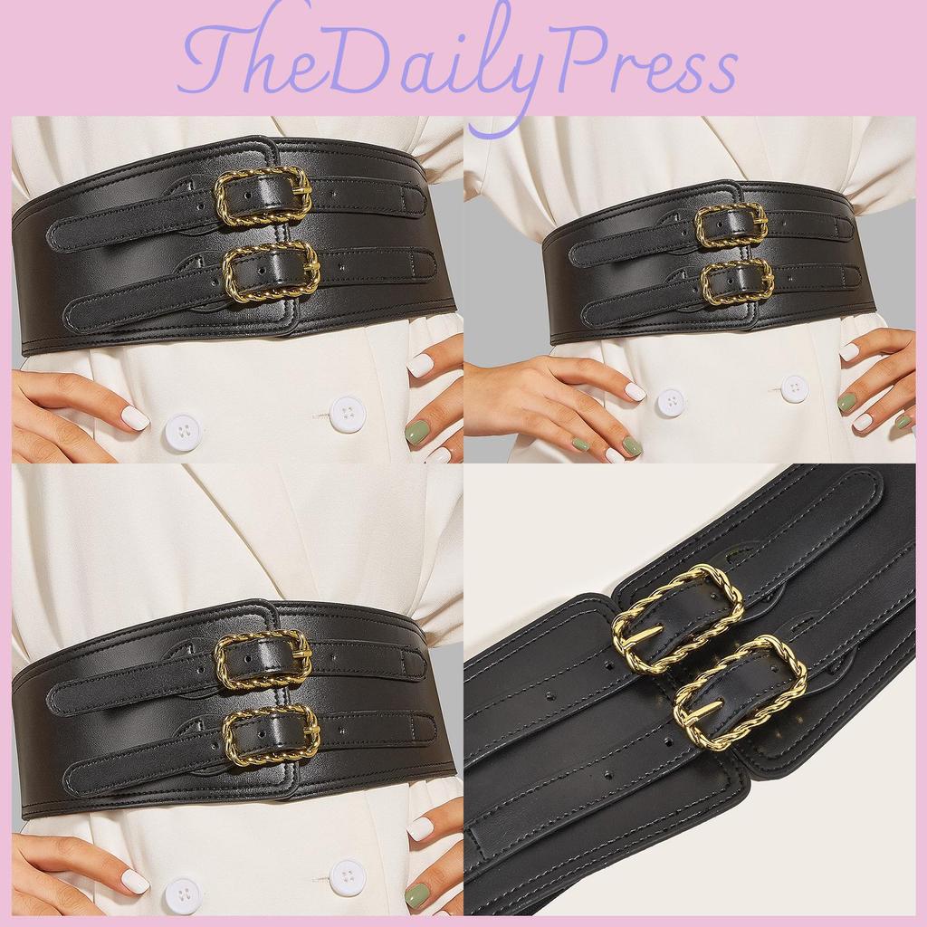 Stylish Female Waist Cincher With Double Button Twist Buckle For Casual And Formal Wear