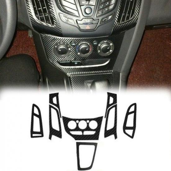 

For Ford Focus 2012-2014 Carbon Fiber Black Air Condition Control Panel Cover US