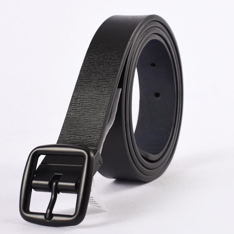 Men's Plus Size Genuine Leather Reversible Belt with Rotating Pin Buckle - Casual and Versatile.