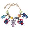 Stitch Cartoon Charm Bracelet Set With Zinc Alloy Material For Gift Souvenirs