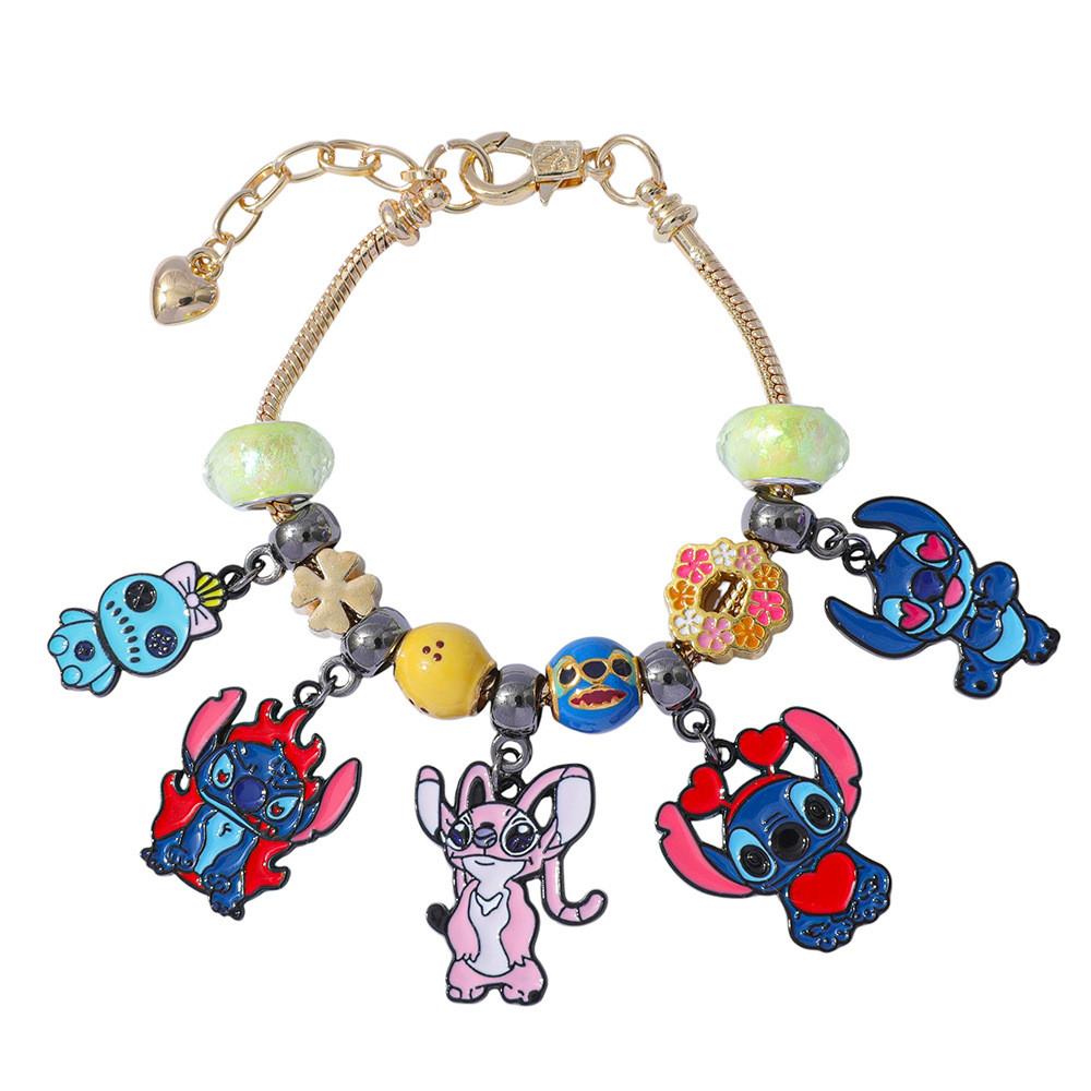 Stitch Cartoon Charm Bracelet Set With Zinc Alloy Material For Gift Souvenirs