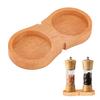2 Stück Holz Pfeffermühlenhalter Ovales Salz- & Pfeffermühlen Tablett Sandbraun 134x64x14,5mm