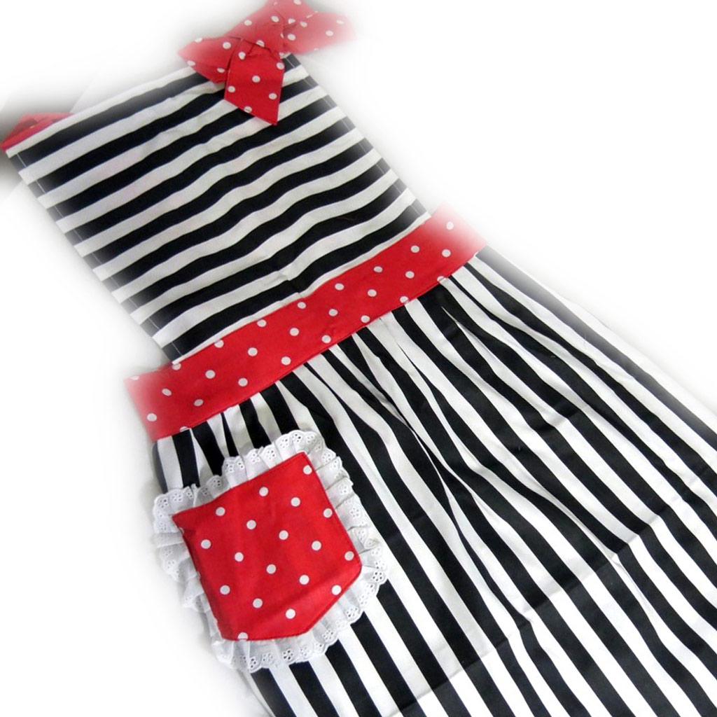 Les Trésors De Lily [K6093] - Zástěra pro tvůrce 'Hosteska' černá červená