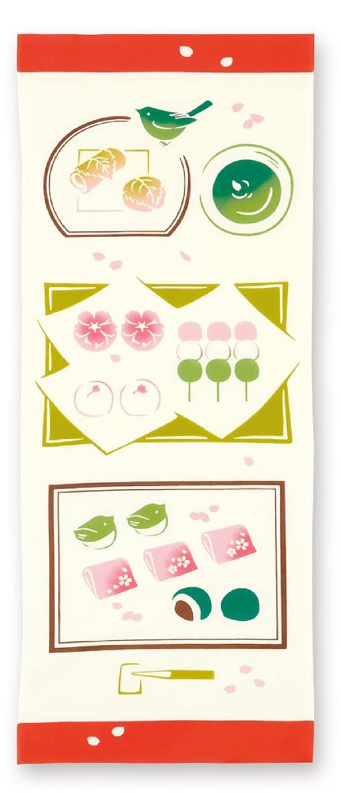 

Miyamoto Tenugui Hand Cherry Blossom Viewing Tea 35 x 90 50181 Towel, Chū-dyed, Kenema, Party, Beige, Approx. cm,