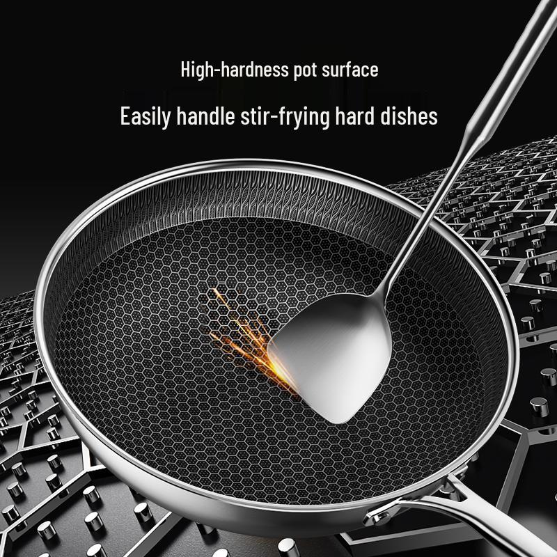 KOBACH 32cm 316L Stainless Steel Non-stick Honeycomb Wok