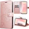 Coque de Protection - BOOLING - pour Samsung Galaxy S25 FE - Simili Cuir Motif Papillon Rose - 2 Vitres