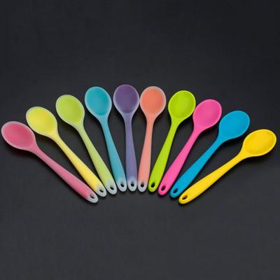 1pcs Mini Silicone Spoon Home Kitchen Tools Colorful Heat Resistant Spoons