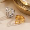 New Fashion Statement Snake Shape Stainless Steel Rings For Women Vintage Gold Color Animal Open Ring Trend Luxury Jewelry