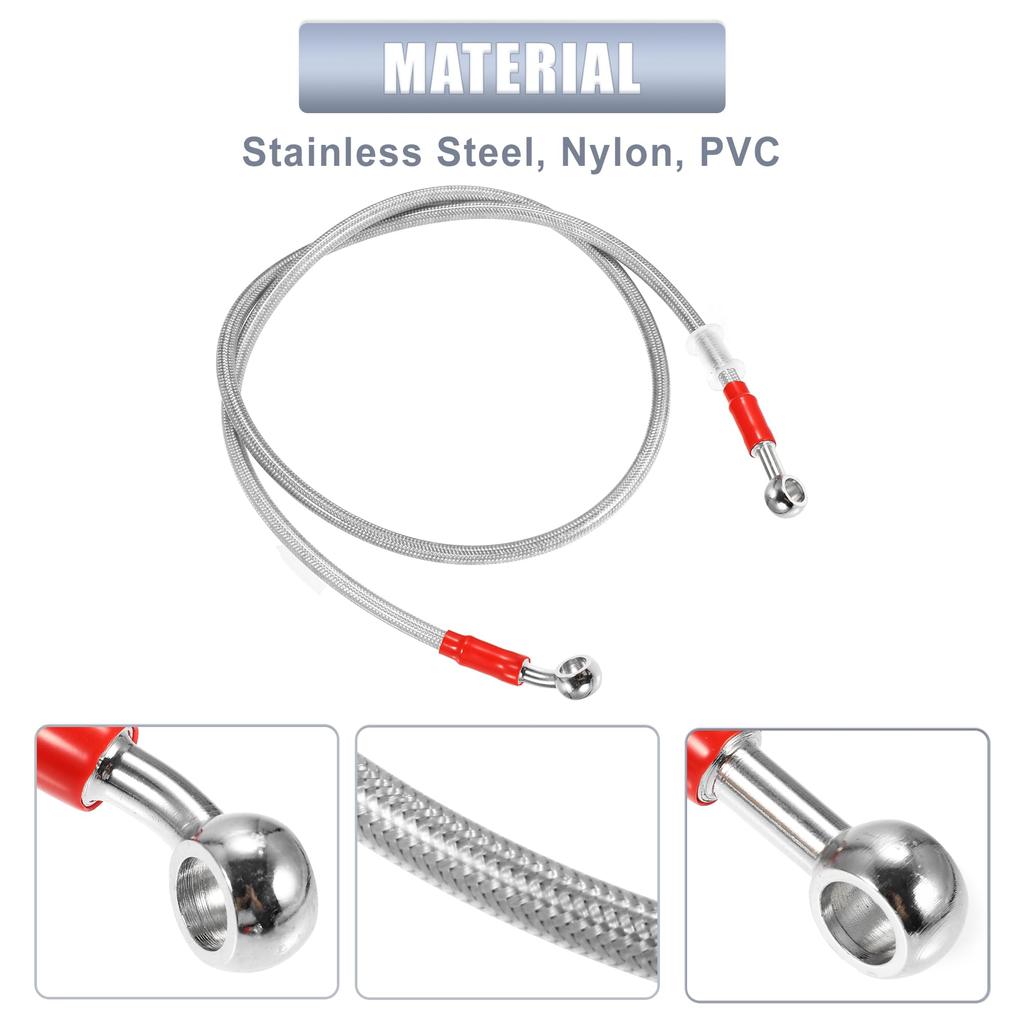 X AUTOHAUX Brake Hose Motorcycle Mesh Hose Clutch Hose Mesh Hose Silver 28° 110cm