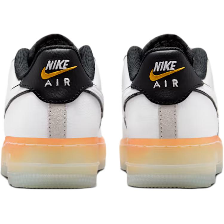 Nike Air Force 1  GS White Black Orange Kids Sneakers Orange-Peel IQ0205-100