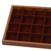 24 Grid Jewelry Organizer Tray Trays Wood Decorative Storage Box Case Earrings