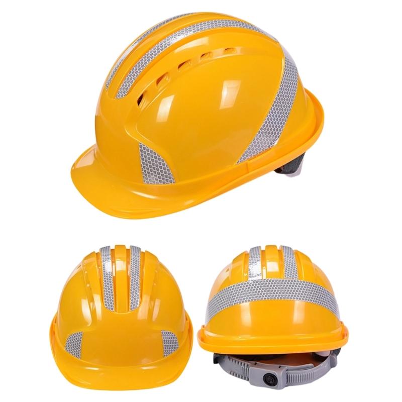 Reflective Safety Hard Hat With Adjustable Strap For Construction Workers And Night Cyclists Practical ABS Plastic