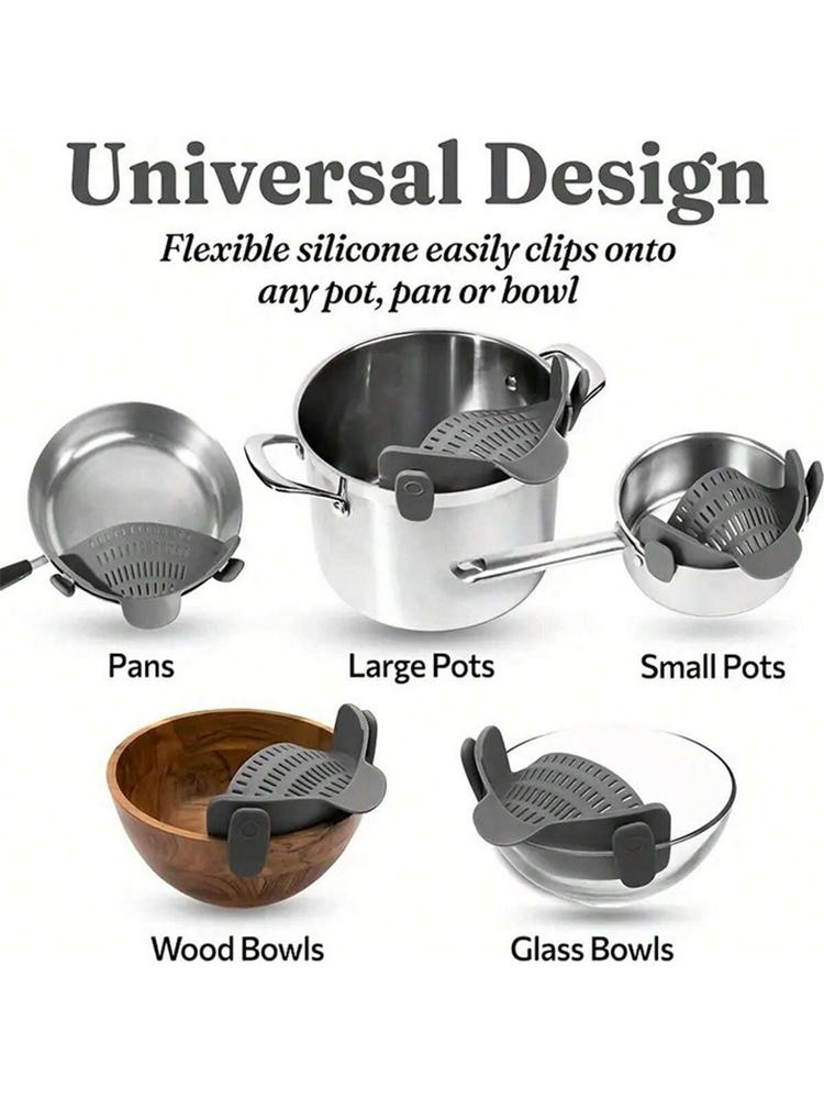 1 ks, sítko, sítko na hrnce, nastavitelné sítko s klipem na hrnce, pánve a misky, kuchyňské sítko na hrnce