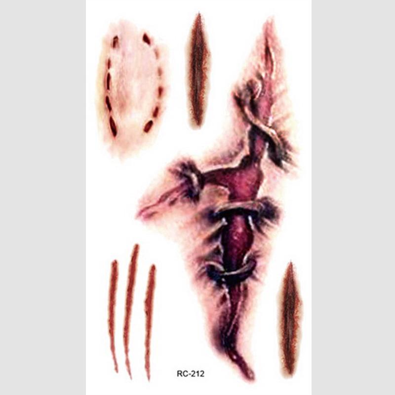 Halloween Temporary Horror Surgery Wound Scar Tattoo Stickers