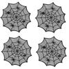 Elegant Spider Web Lace Doily Black Cobweb Table Topper Placemat for Romantic Home Decoration