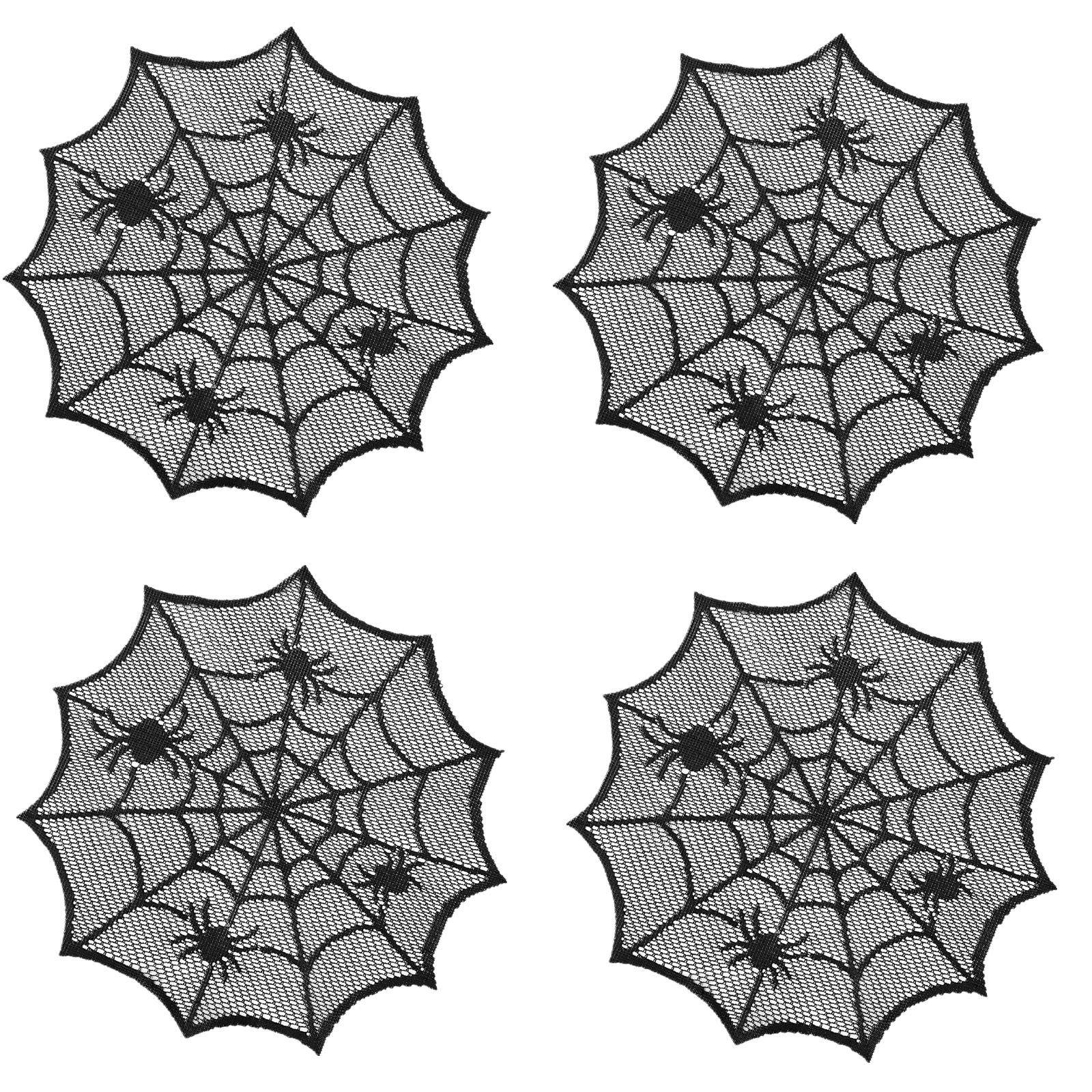 

Элегантная кружевная салфетка с паутиной, черная паутина, накладная салфетка для стола, для романтического украшения дома 4 чёрный