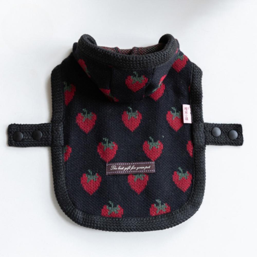 Pet Winter/Autumn Warm Hoodie Pet Strawberry Cloak Teddy Cute Coat Dog Clothes for Small Dogs Puppy Clothes