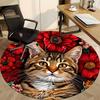1pc Cat Portrait Chair Carpet for Office, Round Non-Slip Durable Large Size Office Carpet, Suitable for Office, Beautiful Decoration