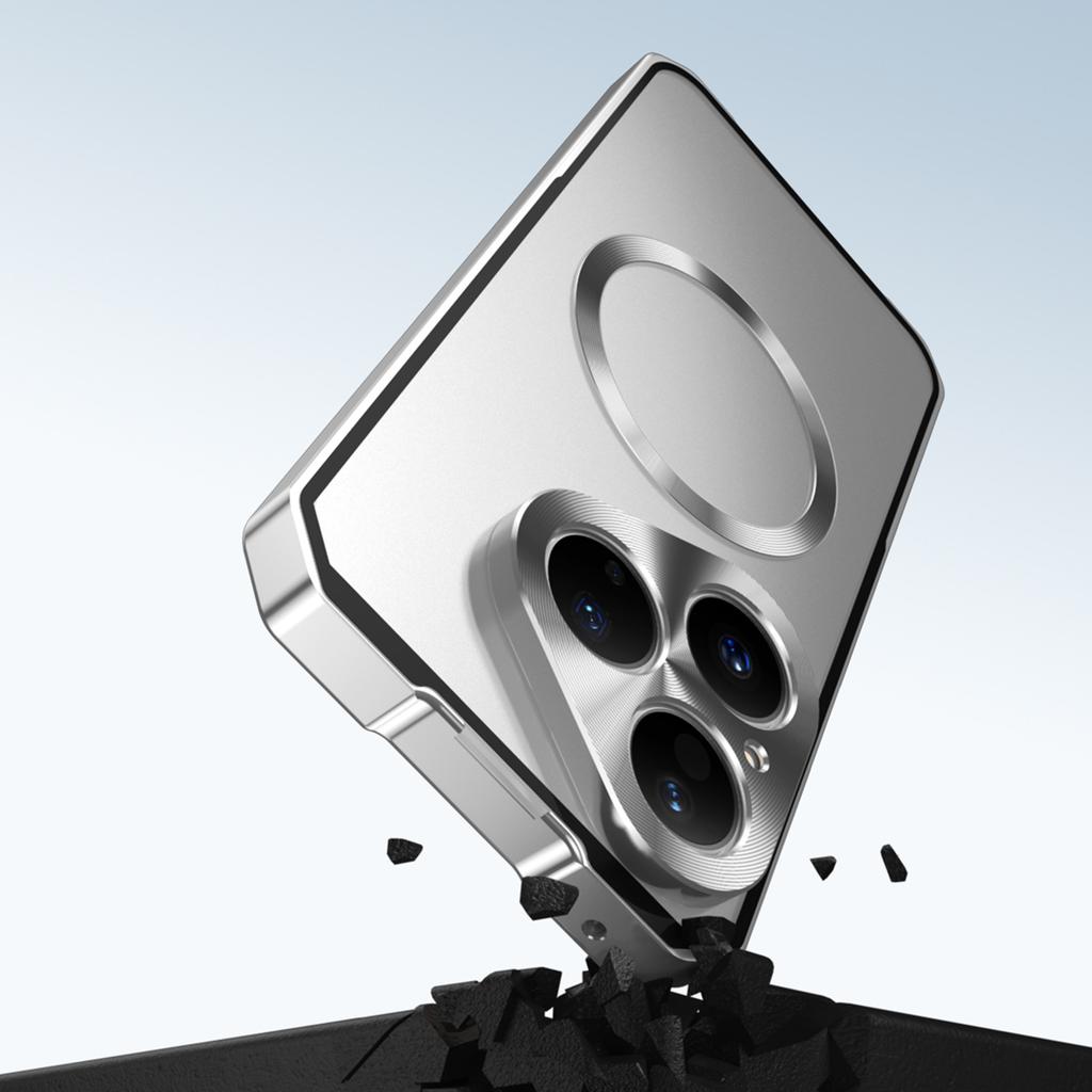 For Huawei Pura 80 Case Compatible with MagSafe Hard PC Metal Frame Frosted Phone Back Cover