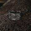 Boutique New Retro Simple New Punk Hip-hop Skull Personality Men's Open Ring Robot Ghost Head Jewelry