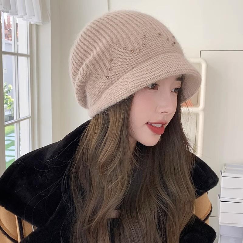 Autumn and winter hats men's and women's fashion bag head stacking hat warm confinement hat single-layer pullover hat knitted wool
