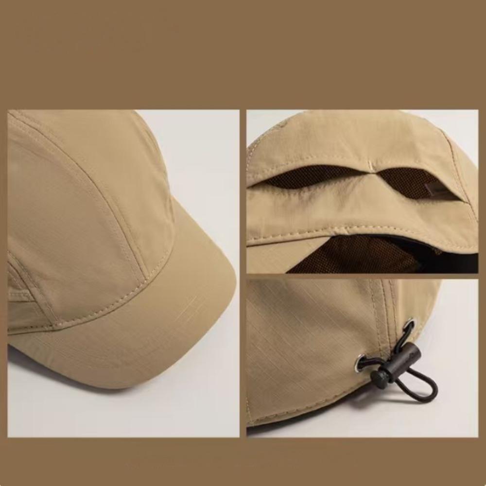 Classic Black 5 Panel Net Cap for Men Women, Breathable Plain Style, Ideal for Running Travel Camping Outdoor Casual Fashion Hat