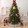 Ornement Scène de Noël Pliable Rétro Lumineuse en Bois avec Arbre & Clôture