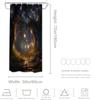 Fantasy Forest Night Scene Waterproof Fabric Shower Curtain With Hooks Starry Sky Glowing Path Floral Scenery Bathroom Decor