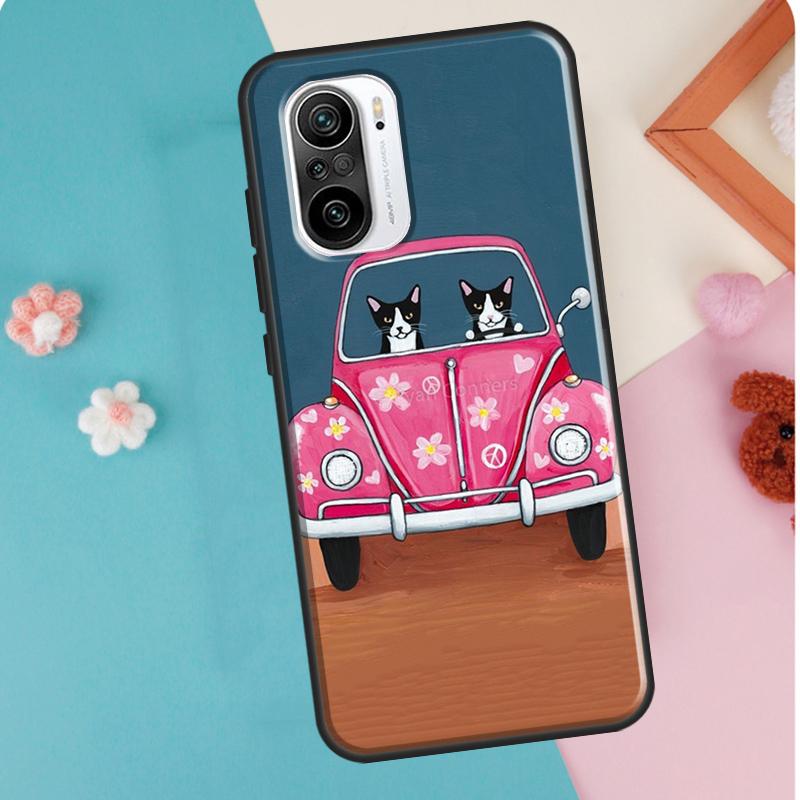 Pouzdro na kočku Hippy Peace Bus pro Xiaomi Mi 11T Pro 12 X 10T Mi 11 Lite kryt na telefon pro POCO X3 Pro GT X4 F3 M3 M4
