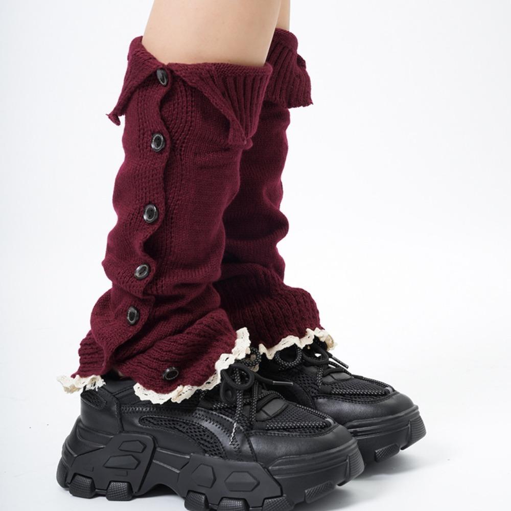 Lolita JK Knitted Leg Cover Harajuku Boots Cover Cute Long Tube Stockings Girls