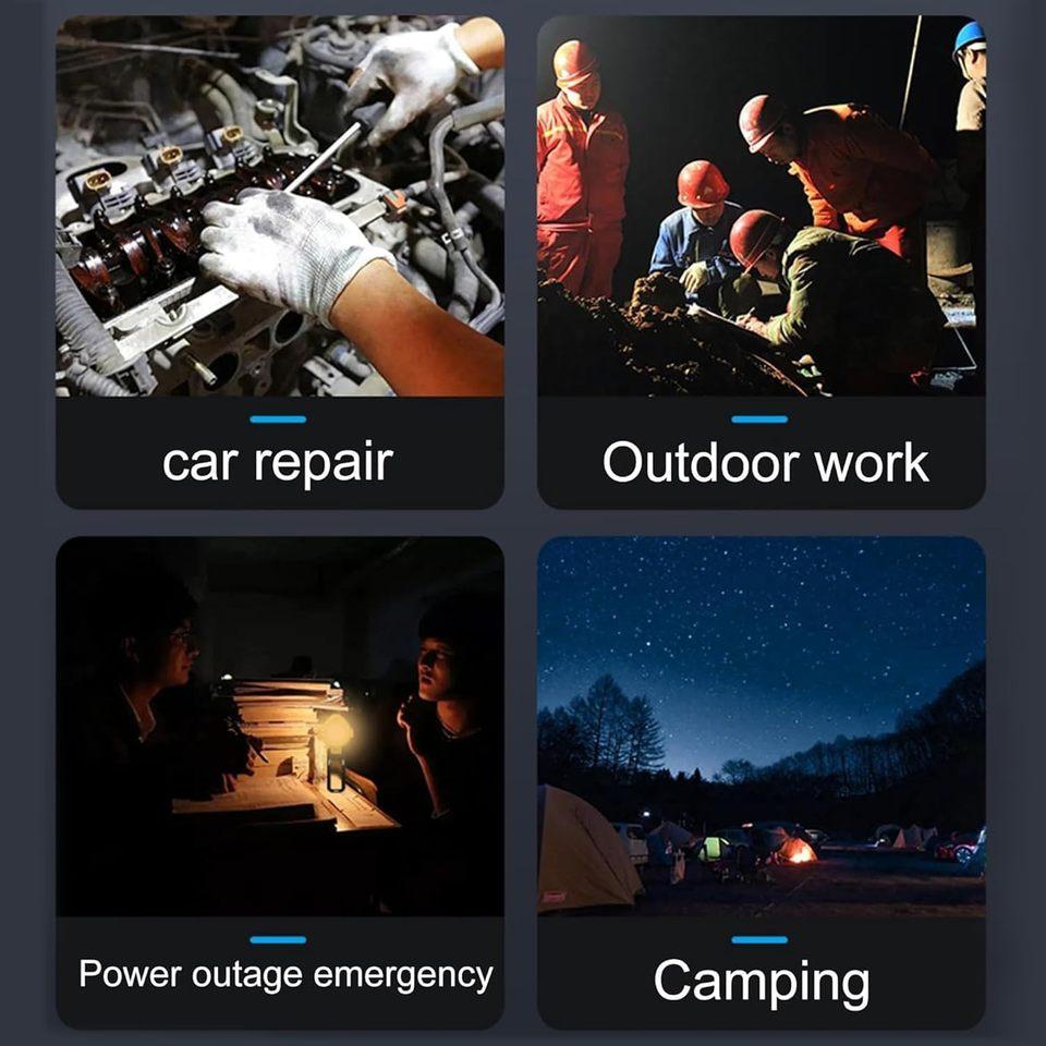 High Power Mini Flashlight USB Rechargeable Portable LED Camping Light With Magnet Outdoor 3 Lighting Modes Tent Lantern