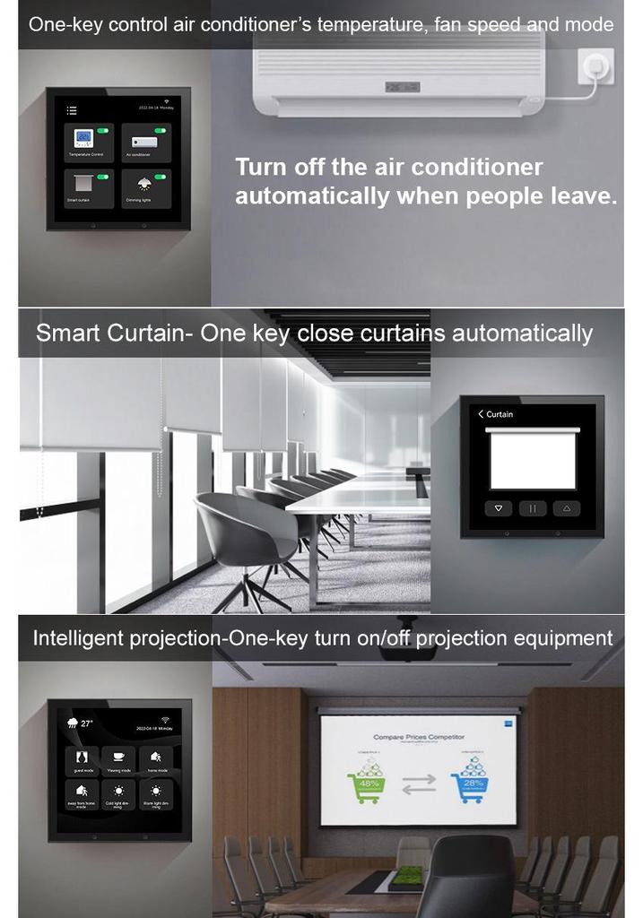 TUYA 4" Smart Living Doodle: Multifunctional Control Screen with Alexa Voice Support.