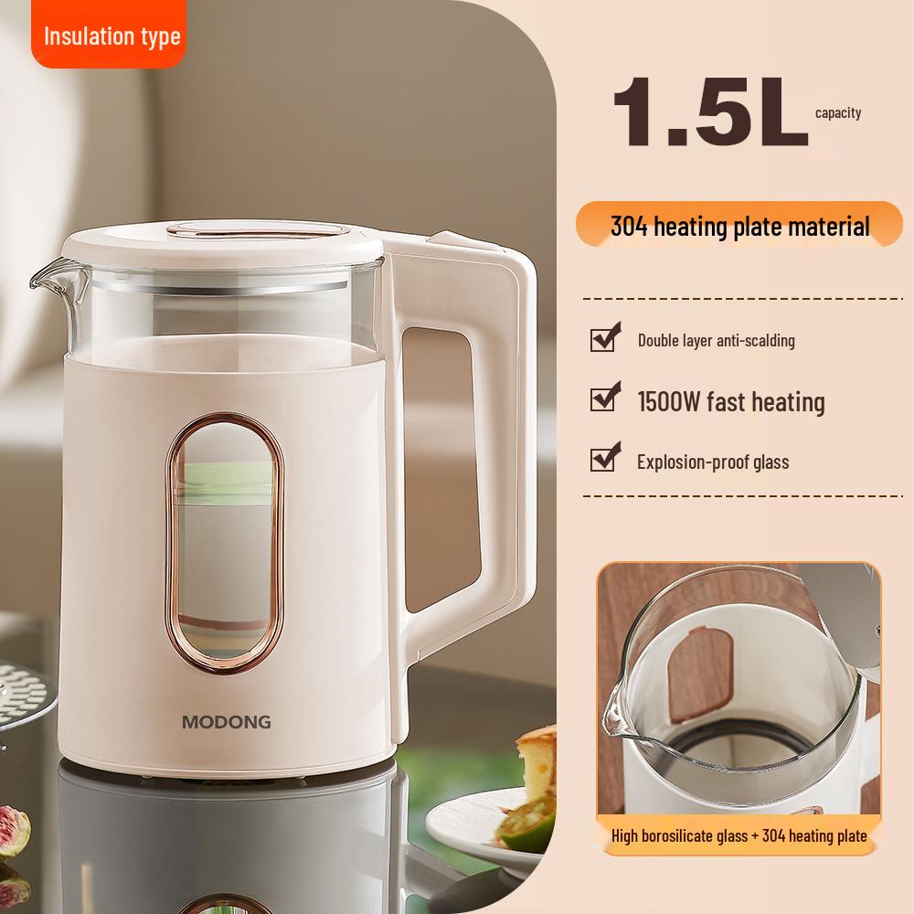 Modun Electric Glass Kettle, Auto Shut-Off, Rapid Boil, Constant Temperature, Insulated.