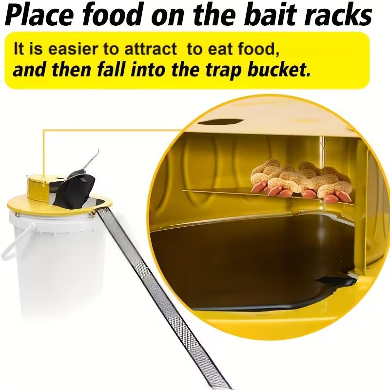 1set Reusable Automatic Mouse Trap-Heavy-Duty PET Bucket Trap,for Home,Farm,Camping,And Hunting-Compatible with 5-Gallon Buckets