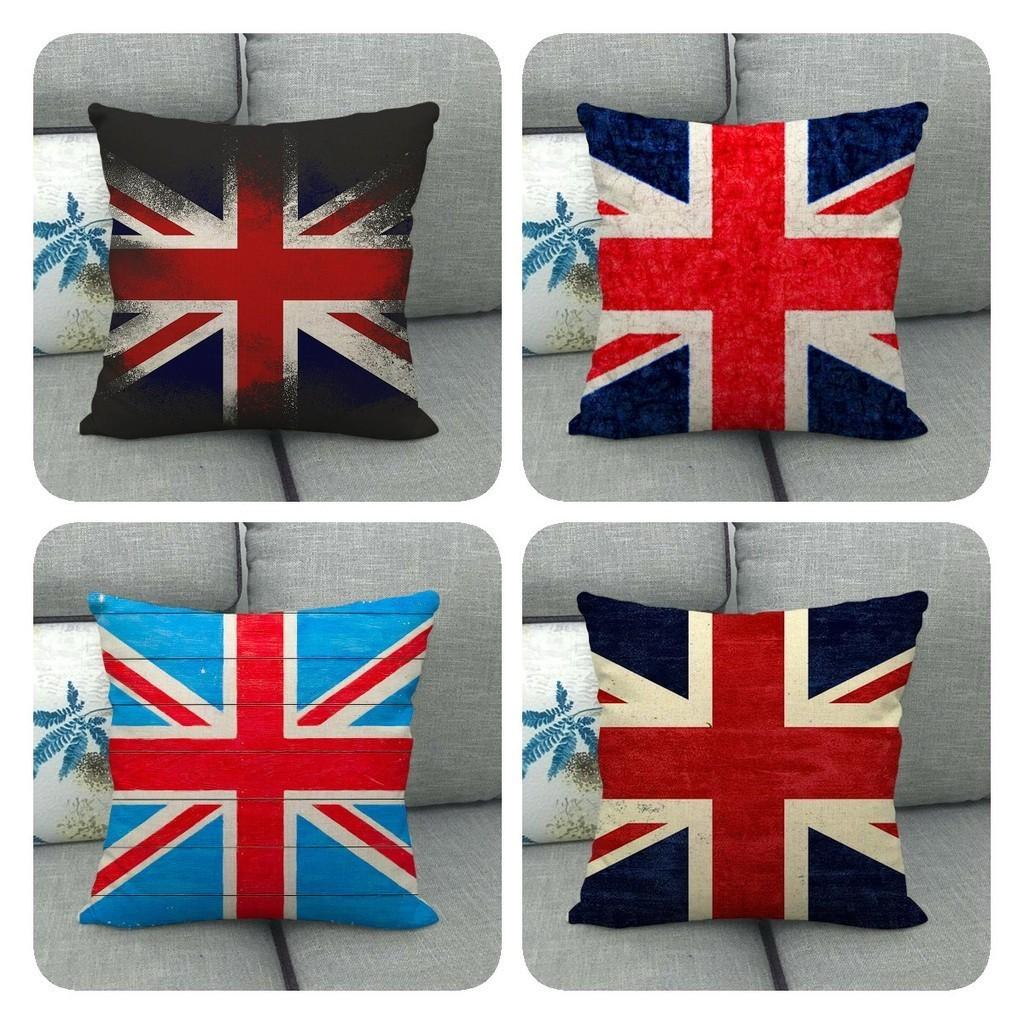 Painted Linen Flag Pillow Case Fashion Simple Casual Living Room Versatile And