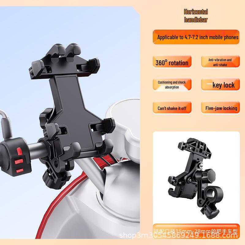 

Shock-Absorbing Motorcycle Phone Holder for Electric Scooters, Food Delivery, and Cycling Navigation